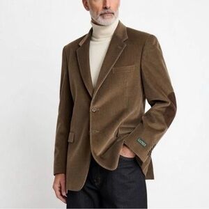 Lauren Ralph Lauren Corduroy Blazer Sports Coat 46R Brown Elbow Patch Heritage
